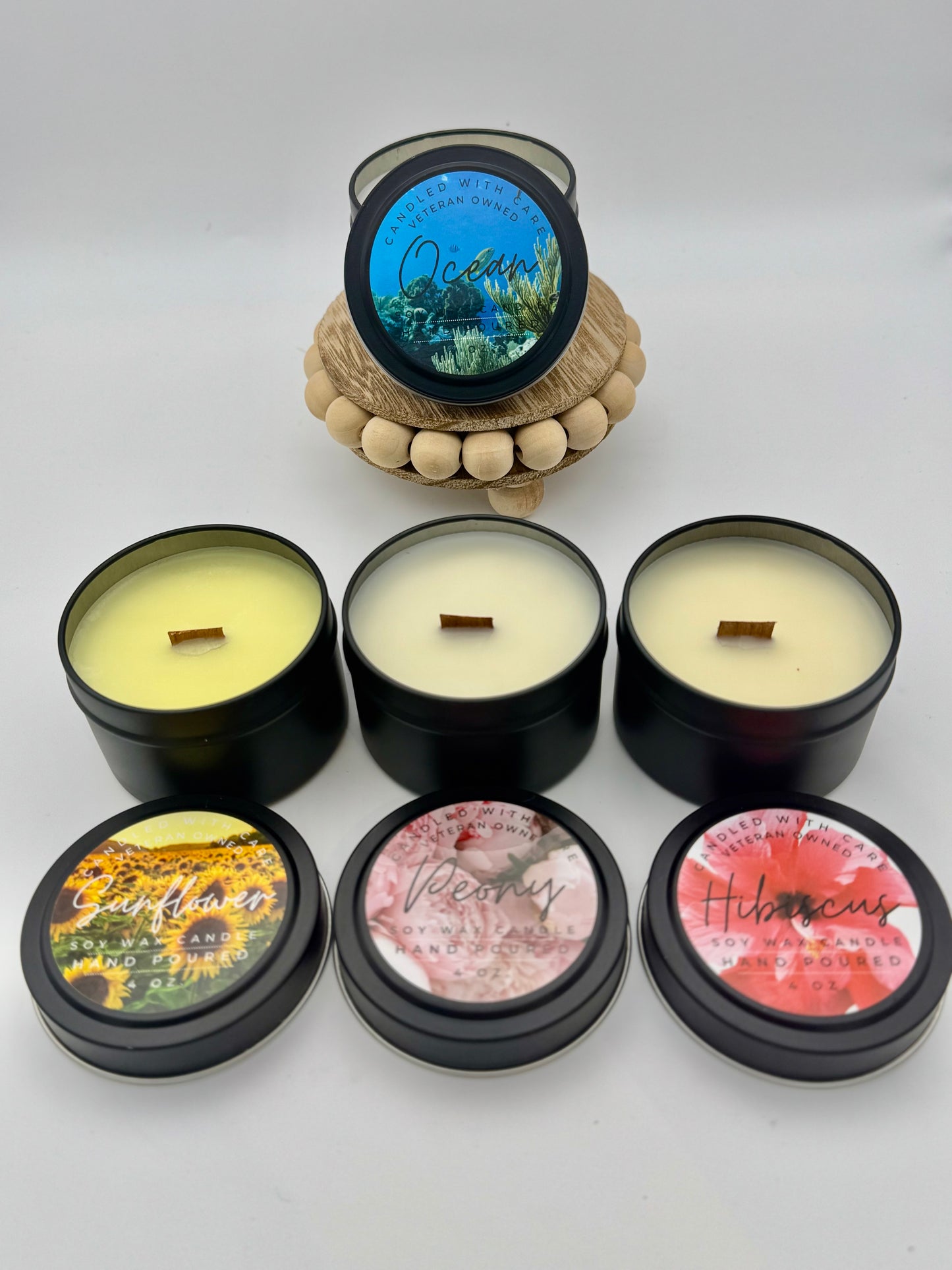 4 oz. Wood Wick, Natural Soy Wax Scented Candle