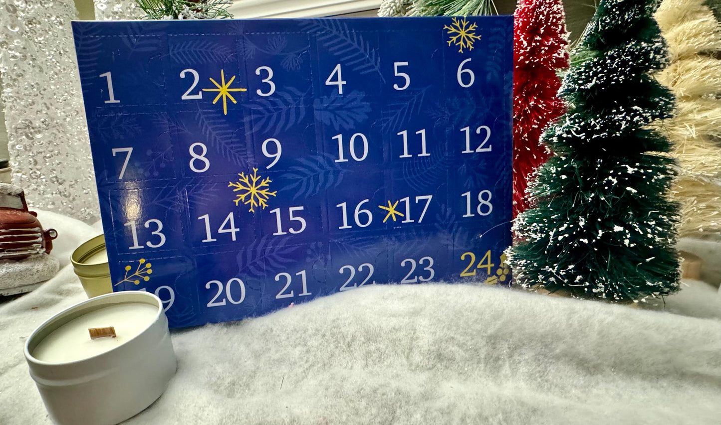 Countdown to Christmas with 24 Days of Surprises - Soy wax and Coconut wax melt Advent Calendar - Holiday Scent Gift for Her, Christmas gift